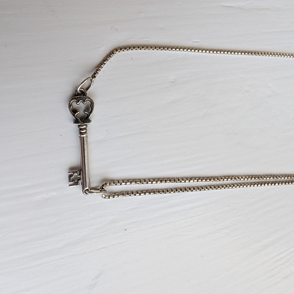 Silver Key Pendant Necklace
